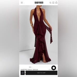 BRAND NEW BABYBOO JANESSA MAXI DRESS - CHERRY LACQUER